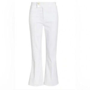 FRAME LE HARDY CROP FLARE WHITE JEANS